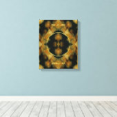 Gele roos bloemen Maak je eigen foto Canvas Afdruk (Insitu (Houten vloer))