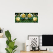 Gele roos bloemen spiegel abstract poster (Thuiskantoor)