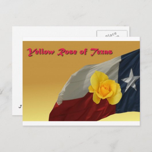 gele roos briefkaart (Voorkant / Achterkant)