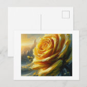 Gele roos, briefkaart (Voorkant / Achterkant)