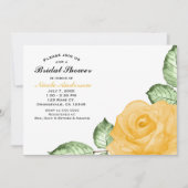 Gele Roos Bruidsfeest Elegante Uitnodiging Feestje (Voorkant)