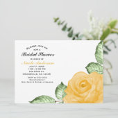 Gele Roos Bruidsfeest Elegante Uitnodiging Feestje (Staand voorkant)