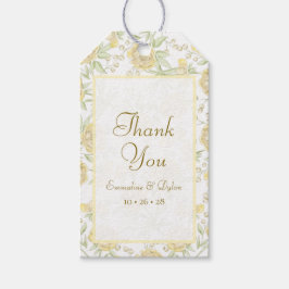 Gele Roos Bruiloft Cadeaulabel