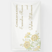 Gele Roos Bruiloft Spandoek (Verticaal)