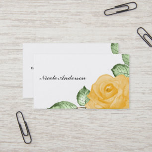 Gele Roos Chic Elegante Bloemrijke Landelijke Rust Visitekaartje