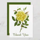  gele roos dank u wenskaart bedankkaart (Voorkant / Achterkant)
