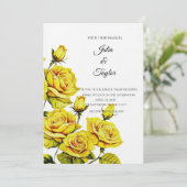 Gele Roos Elegante Uitnodiging (Staand voorkant)