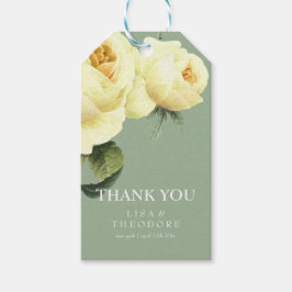  Gele roos en salie dank u bruiloft Cadeaulabel