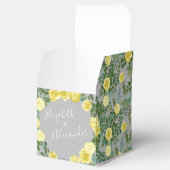  Gele Roos Floral Wedding Grijs Bedankdoosjes (Geopend)