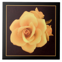 Gele roos, foto uit 2004. tegeltje