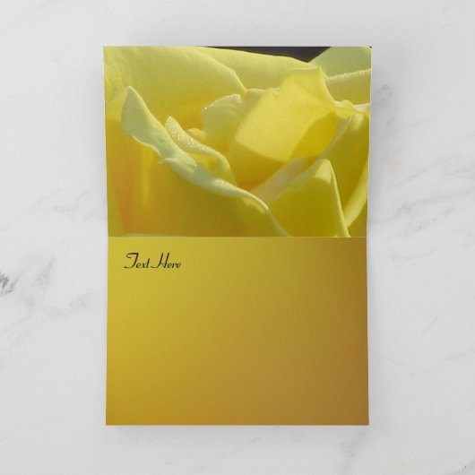 Gele Roos Gelukkige Verjaardag Kaart (Binnen)