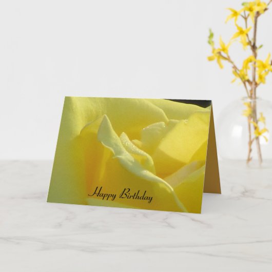 Gele Roos Gelukkige Verjaardag Kaart (Gele Bloem)