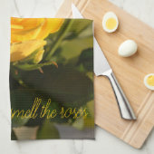 Gele Roos Gepersonaliseerd Theedoek (Quarter Fold)