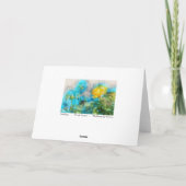 Gele roos, groene bladeren, beste wensen Kaart (Achterkant)