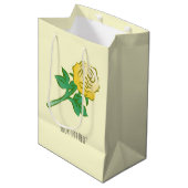 Gele Roos Illustratie Medium Cadeauzakje (Voorkant Gekanteld)