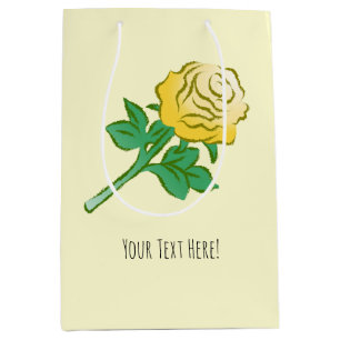 Gele Roos Illustratie Medium Cadeauzakje