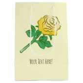 Gele Roos Illustratie Medium Cadeauzakje (Achterkant)