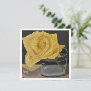 Gele Roos in Glas Kaart