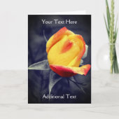 Gele Roos Knop Zwart Wit Gepersonaliseerde Foto Kaart (Voorkant)