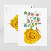 Gele roos kunst briefkaart (Voorkant / Achterkant)