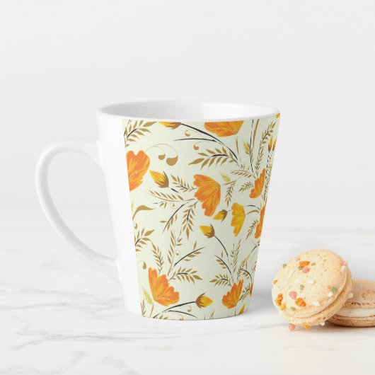 Gele roos latte mok (In situ)