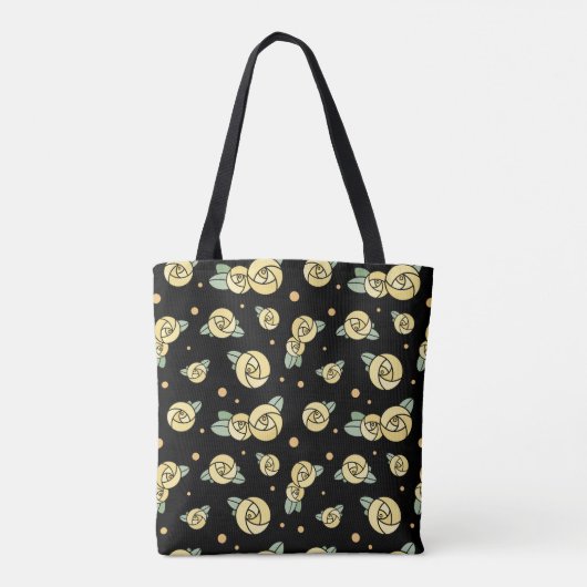 Gele roos | Mizpah | Gepersonaliseerd Tote Bag (Achterkant)