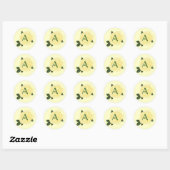 Gele roos, Monogram trouwstickers Ronde Sticker (Vel)