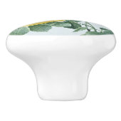 gele roos, mooie ceramib knop (Zijkant)