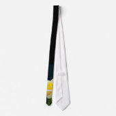 Gele roos op de zwarte achtergrond stropdas (Achterkant)