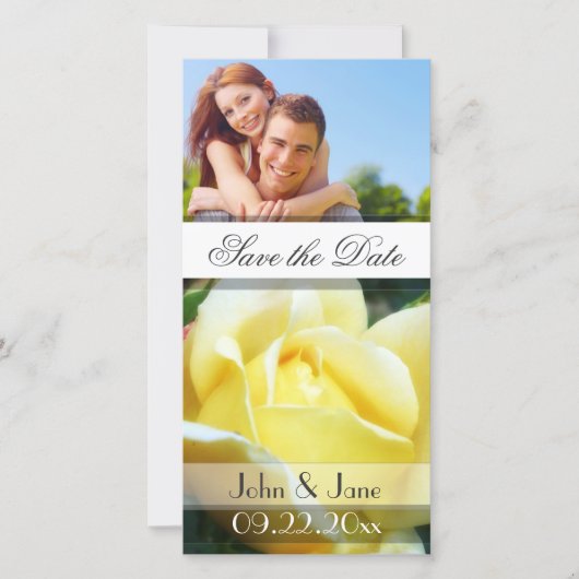 Gele Roos  "Reserveer de Datum" Save The Date (Voorkant)