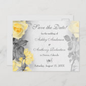  Gele Roos Ruwen Bieden Opslaan Datum Aankondigingskaart (Voorkant / Achterkant)