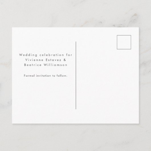 Gele roos save the date elegante bruiloft aankondigingskaart (Achterkant)