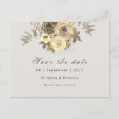 Gele roos save the date elegante bruiloft aankondigingskaart (Voorkant)
