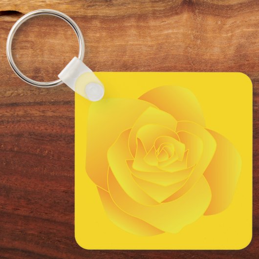 Gele Roos Sleutelhanger (Voorkant)