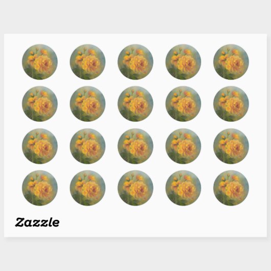 Gele Roos sticker (Vel)