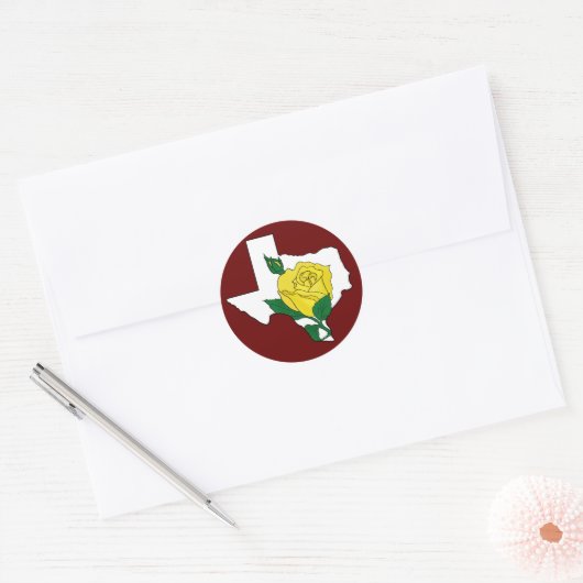 Gele roos van Texaanse Sticker (Envelop)