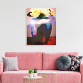 Gele roos van Texas Canvas Afdruk (Insitu (Woonkamer))