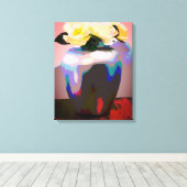 Gele roos van Texas Canvas Afdruk (Insitu (Houten vloer))