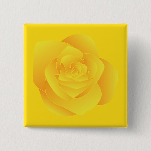 Gele Roos Vierkante Button 5,1 Cm (Voorkant)