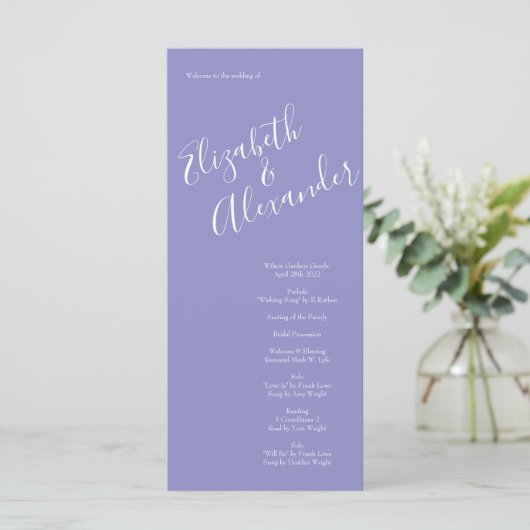 Gele Roos Weddenschap met Periwinkle Menu (Staand voorkant)