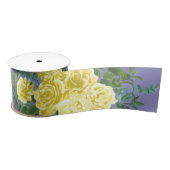 Gele Roos Weddenschap met Periwinkle Satijnen Lint (Spoel)