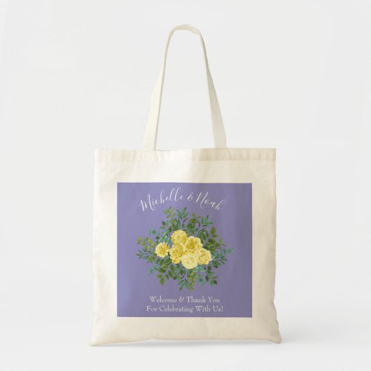 Gele Roos Weddenschap met Periwinkle Tote Bag (Voorkant)