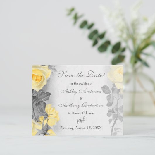  Gele Roos Weddenschap Sparen de Datum Save The Date (Staand voorkant)