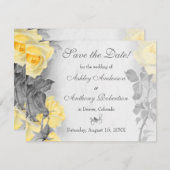 Gele Roos Weddenschap Sparen de Datum Save The Date (Voorkant / Achterkant)
