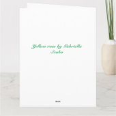 Gele roos wenskaart kaart (Achterkant)