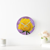 Gele Rose Acrylic wall klok (Huis)