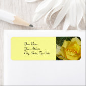 Gele Rose adreslabels Etiket (Insitu)