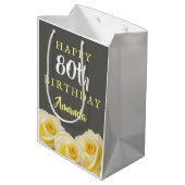 Gele Rose Bloem Bloemen 80e Verjaardag Medium Gi Medium Cadeauzakje (Achterkant Gekanteld)