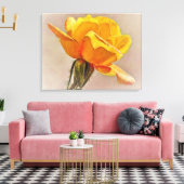 Gele Rose Bloem Kunst Canvas Print (Insitu (Woonkamer))