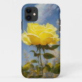 Gele Rose Bloem Kunst Tuin Telefoon Case (Achterkant)